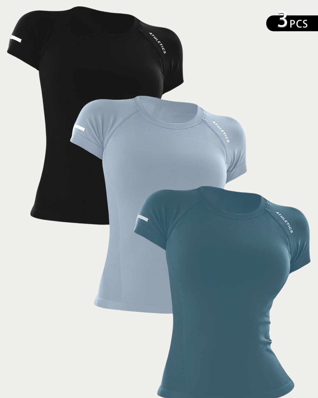ModernFit™ Seamless Active Tees (3-Pack)