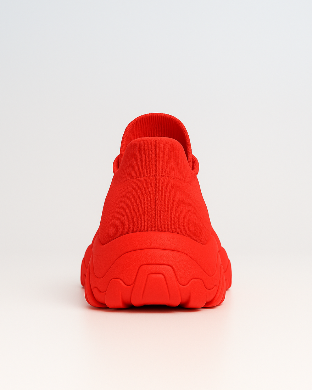 Back heel of OrthoEase Luxe Crimson with padded sole