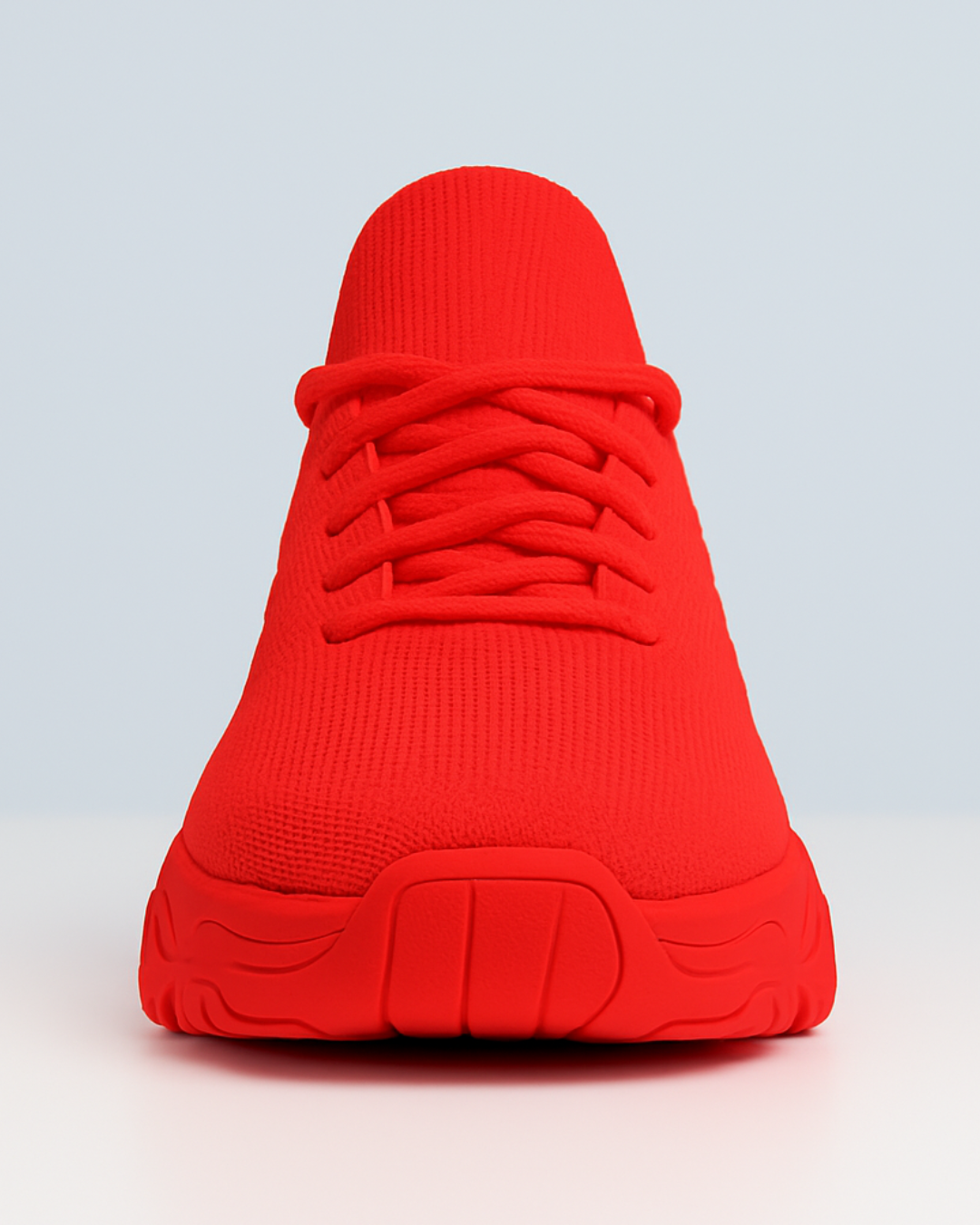 Front view of OrthoEase Luxe Crimson comfort sneaker