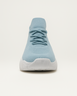 Front view of OrthoEase Luxe Glacier with rounded toe and clean stitching