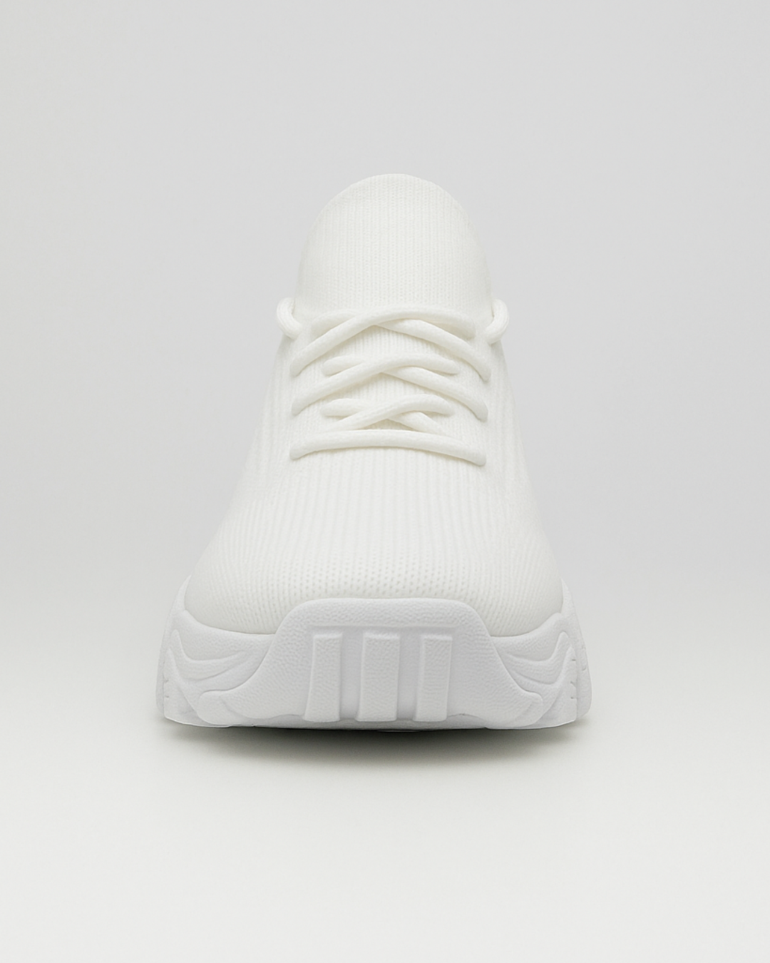 Front view of OrthoEase Luxe Ice sneaker with cushioned sole