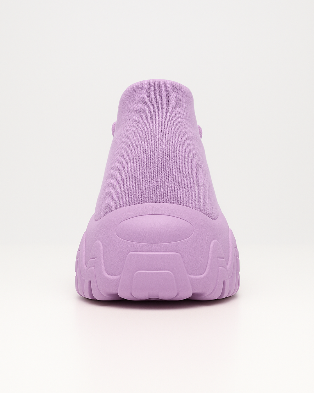Back heel view of Lilac OrthoEase Luxe sneaker