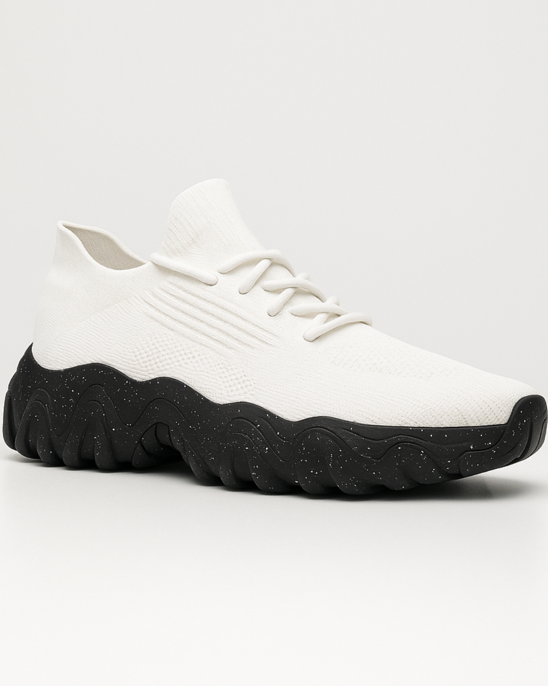 Angled view of OrthoEase Luxe Reverse orthopedic sneakers
