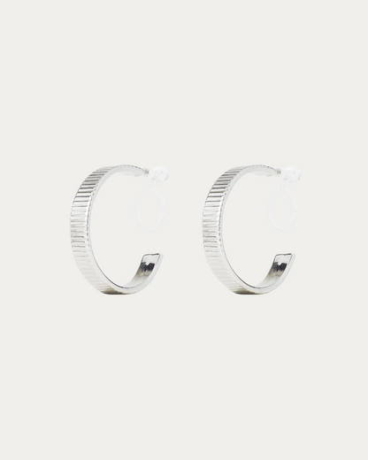 Lunara™ Textured Clip Hoops