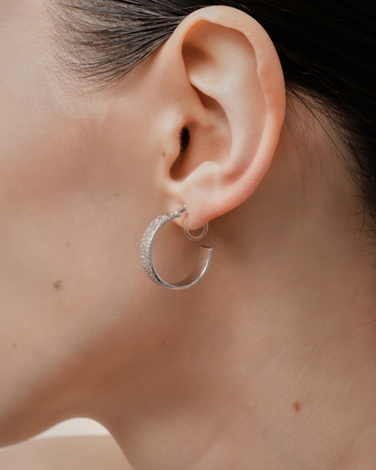 Lunara™ Textured Clip Hoops