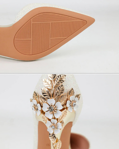 Fleur™ Engraved Metal Heels