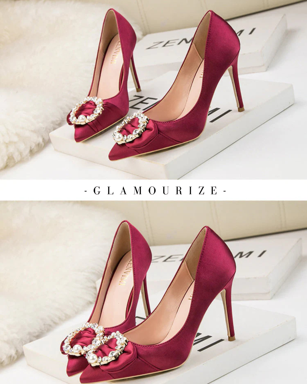 Éclat™ Rhinestone Buckle Heels