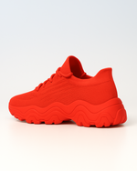 Rear angle of OrthoEase Luxe Crimson breathable knit sneaker