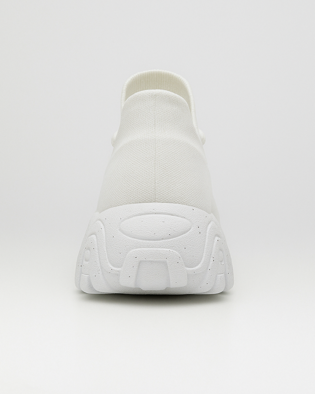 Back heel view of OrthoEase Luxe Ice orthopedic sneakers