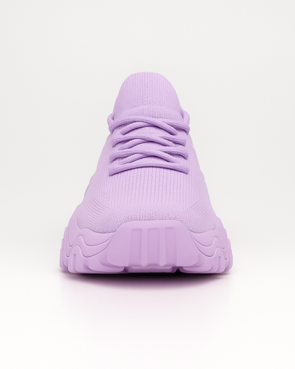 Front view of OrthoEase Luxe Lilac orthopedic shoe