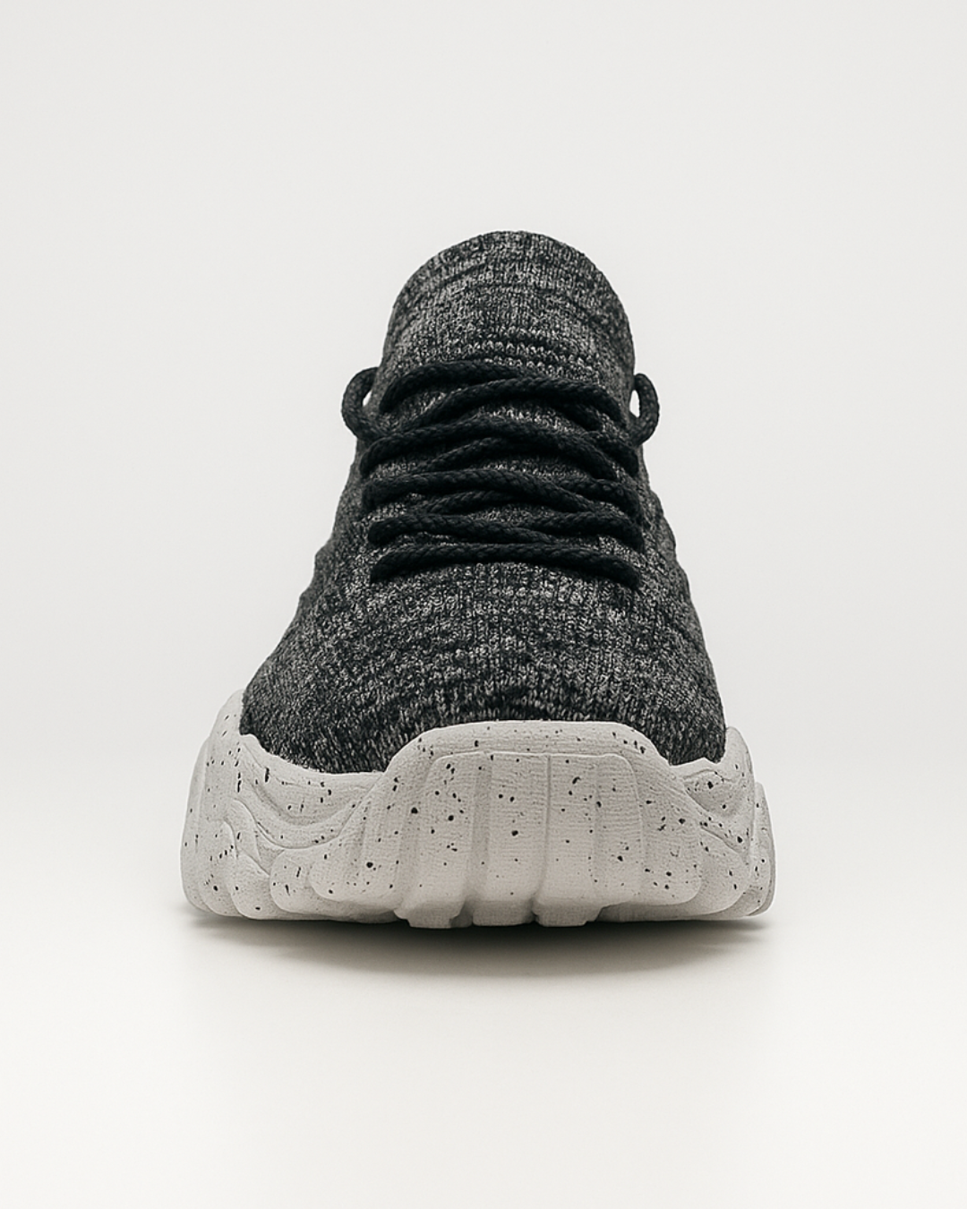 Front view of OrthoEase Luxe Marble orthopedic shoe with white sole