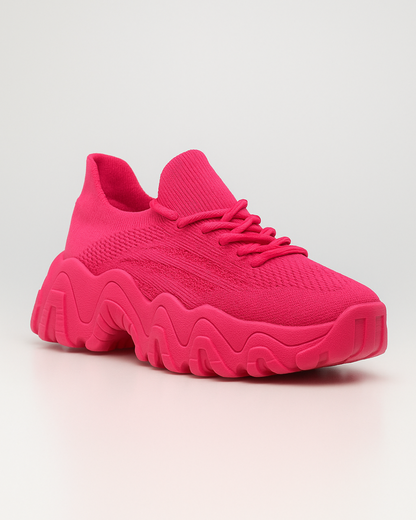 OrthoEase Luxe Pop Pink sneaker side interior view