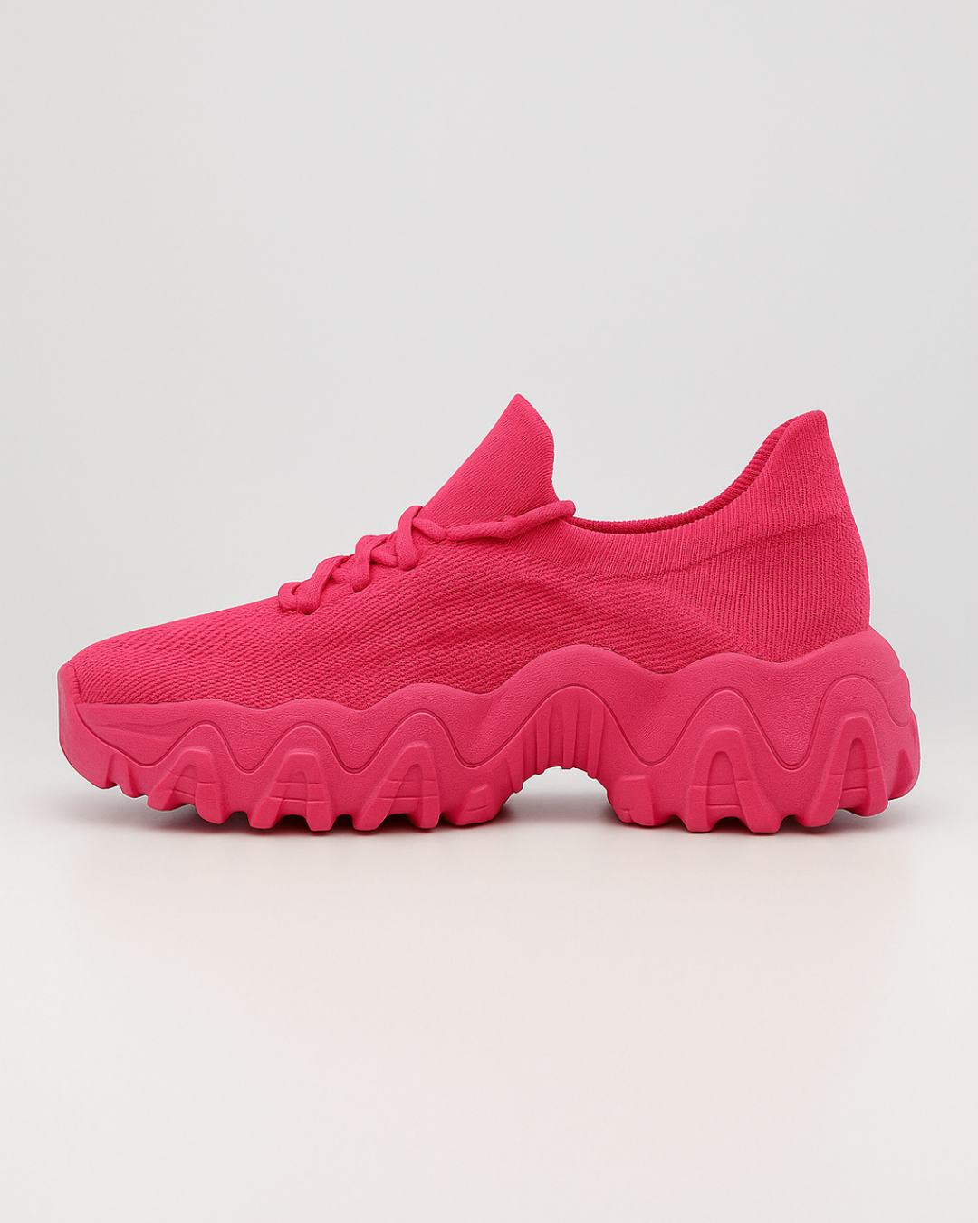 Right side view of OrthoEase Luxe Pop Pink orthopedic sneaker