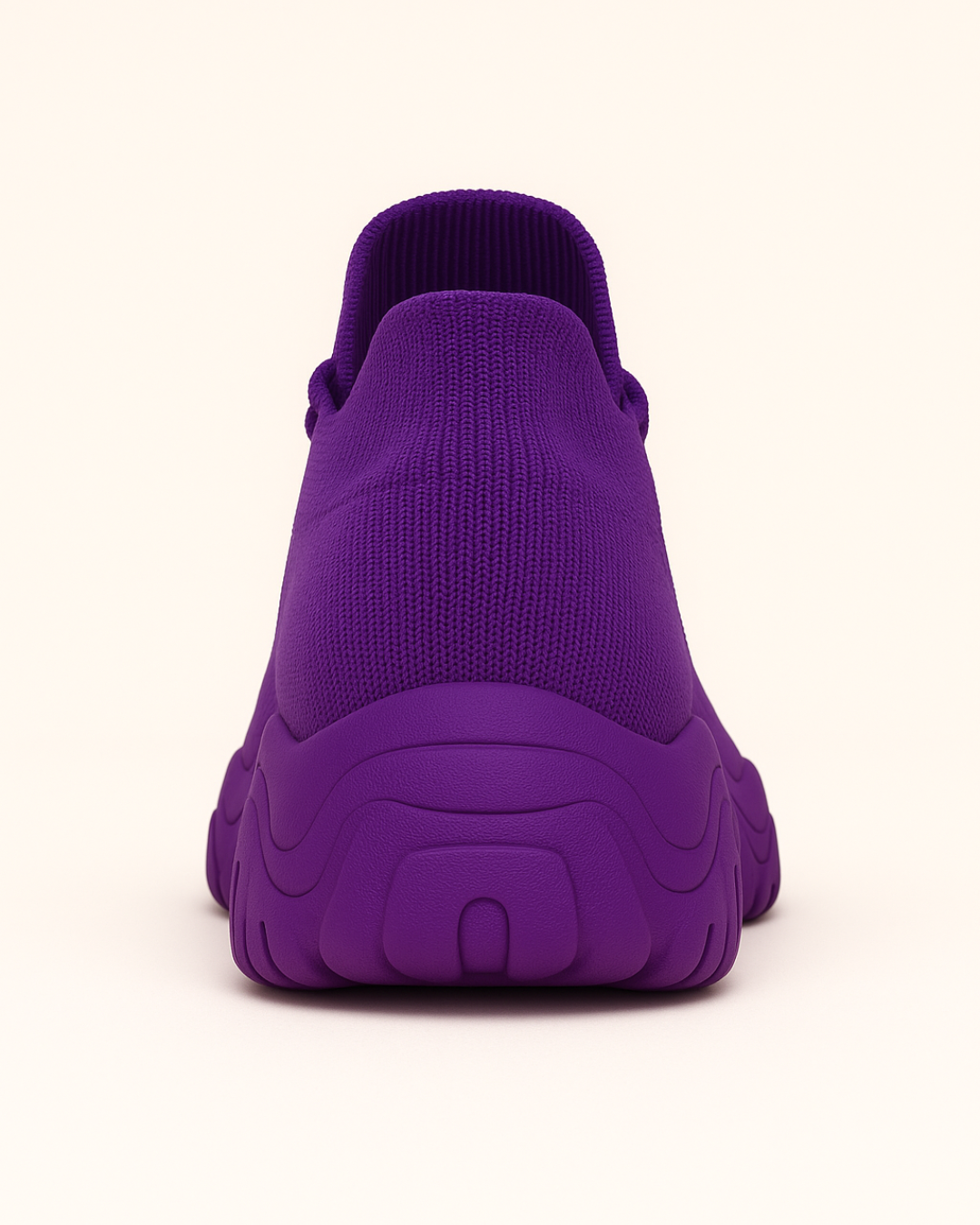 Back heel of OrthoEase Luxe Royal showing thick cushioning