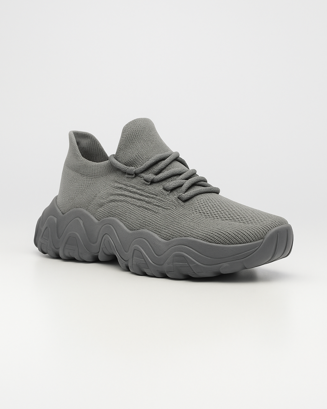 Angled view of Silver OrthoEase Luxe comfort sneaker