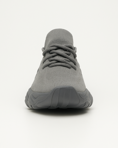 Front view of OrthoEase Luxe Silver orthopedic shoe