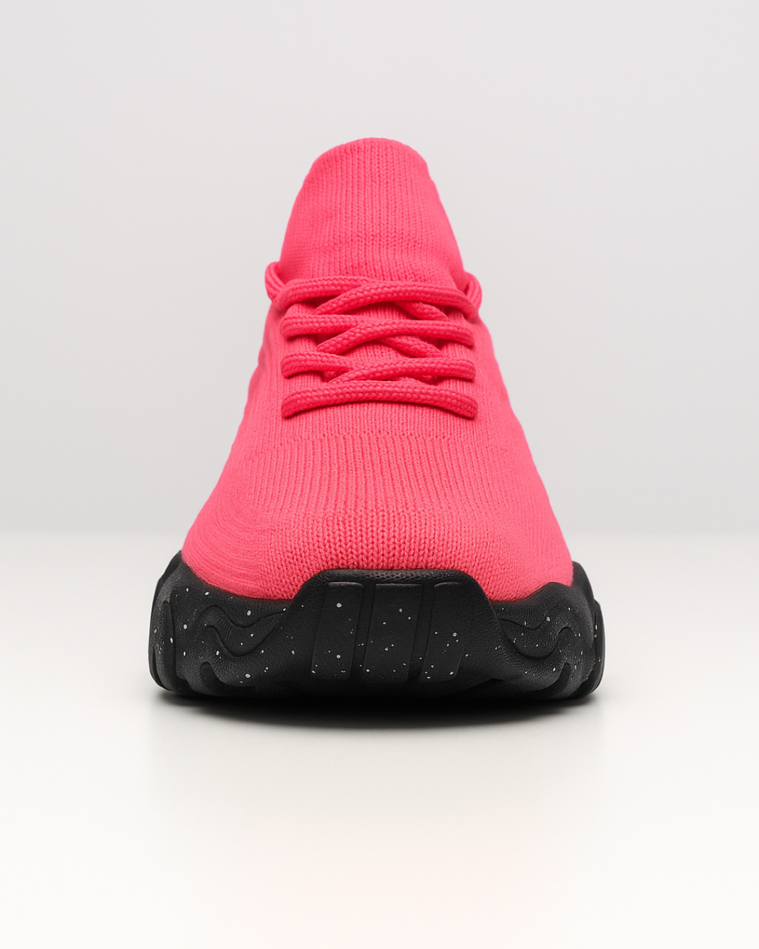 Front view of OrthoEase Luxe Voltage Pink showing vibrant knit texture